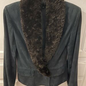 Emanuel Ungaro suede /faux fur jacket